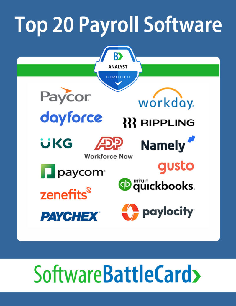 Top 20 Payroll Software Battlecard 2024